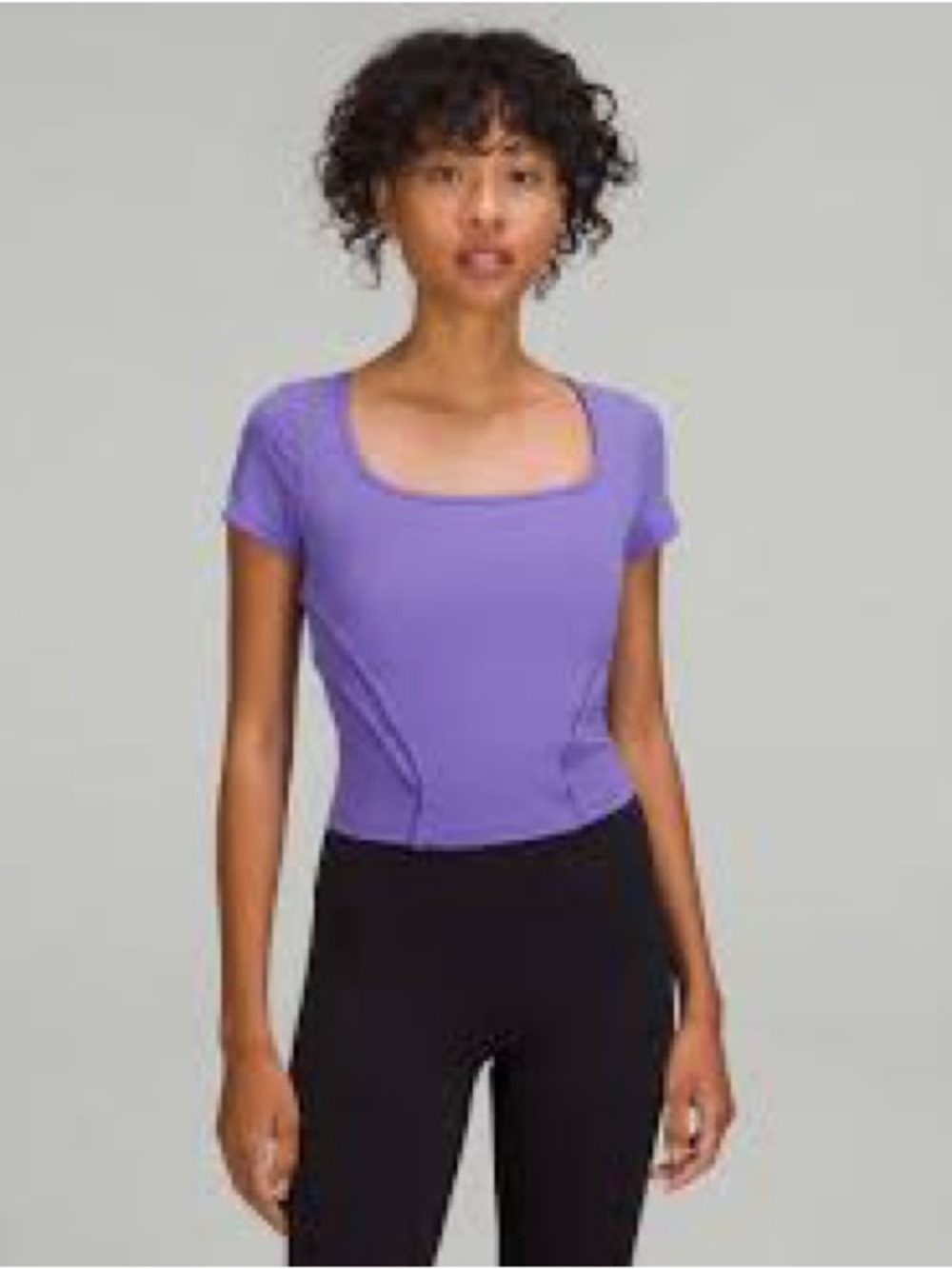 lululemon athletica Lilac Square-Neck Short Sleeve Top - Women 1104